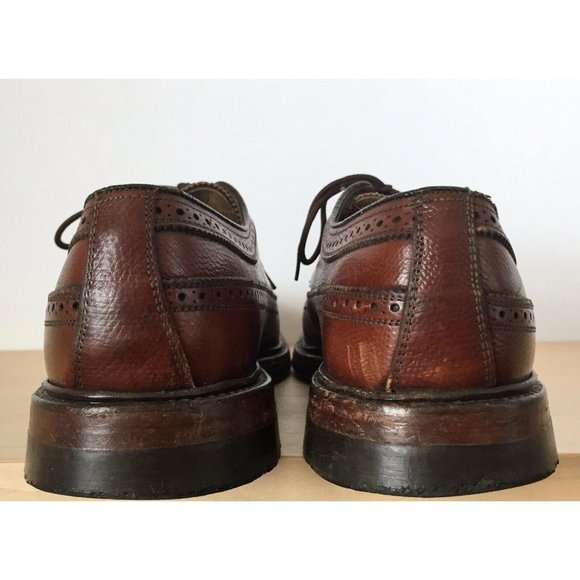 Vintage FLORSHEIM Imperial V-Cleat Brown Leather Wingtip Dress Shoes 5 Nail main image 4